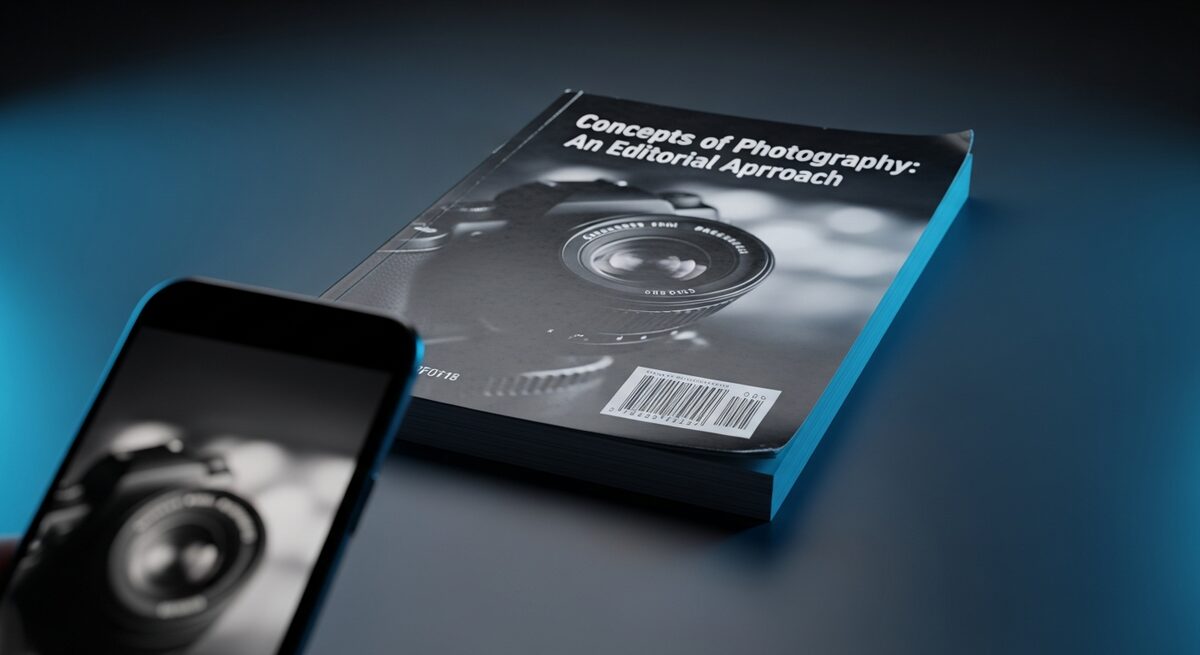 Photographing a used textbook's cover and ISBN for a marketplace listing